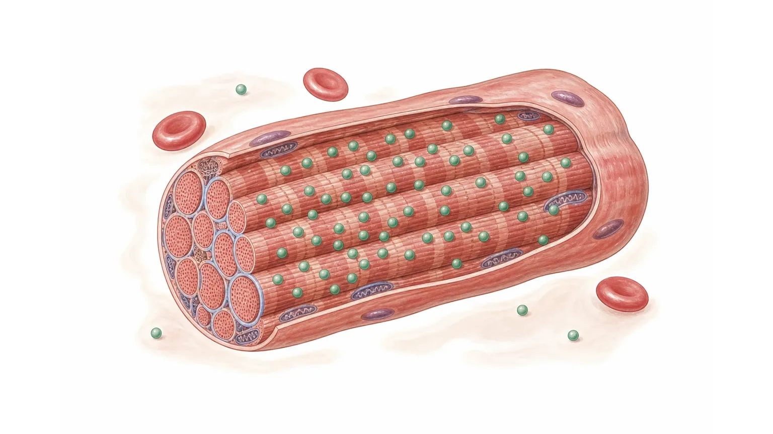 Illustration: Nur ein kleiner Teil des Magnesiums schwimmt im Blut, der große Rest ist in Zellen und Knochen gespeichert