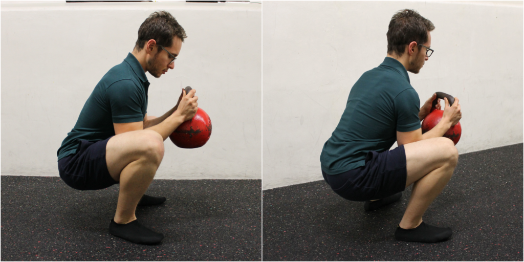 goblet squat mit kettlebell sauber ausgefucc88hrt 1024x512 - Zuhause ohne Geräte trainieren - Alternativen für Athleten, Kraftsportler und Fitnessstudiogänger